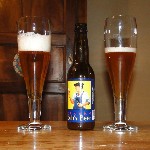 photo de la bouteille et du verre